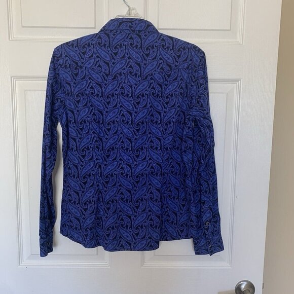 Panhandle Rough Stock Men's Medium Slim Pasiley Long Sleeve Snap Shirt - Picture 4 of 10